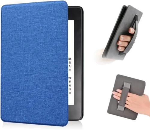Vista 10 de Funda para Kindle de 11ª generación de 6" (versión 2022, modelo C2V2L3), funda de tela delgada y ligera y duradera con correa de mano y apagado