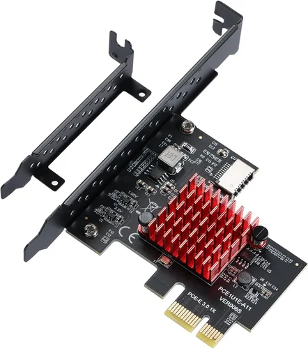 Tarjeta Pcie USB, Tarjeta de Expansión Frontal Type-C PCI-E 1X a USB3.1 A-Key Gen2, Tarjeta Riser de Conector de Panel Frontal Interno de 10Gbps
