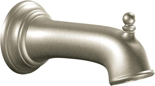 Moen Brantford 3857BN - Boquilla desviadora de bañera de repuesto de níquel cepillado de 7.25 pulgadas con conexión deslizante de 1/2 pulgada, 3857BN