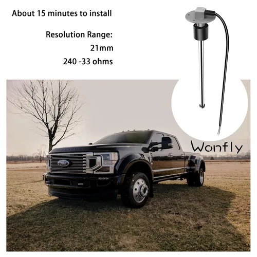 Vista 2 de Unidad emisora de combustible inoxidable, 240 ~ 33 ohmios, 6 pulgadas (5.9 in), unidad de envío de tanque de combustible para barco marino, sensor