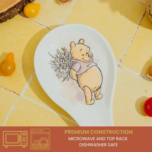 Vista 2 de Silver Buffalo Disney Winnie the Pooh - Cuchara de cerámica floral, 9.45 x 1 x 4.25 pulgadas