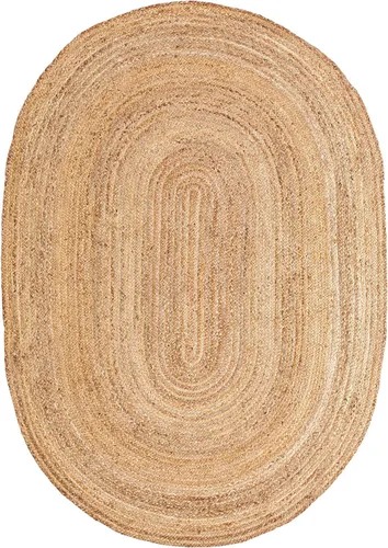 Vista 8 de VDS Paquete de 1 alfombra rectangular tejida a mano de yute trenzada de 2 x 3 pies, alfombra reversible natural para decoración del hogar, sala