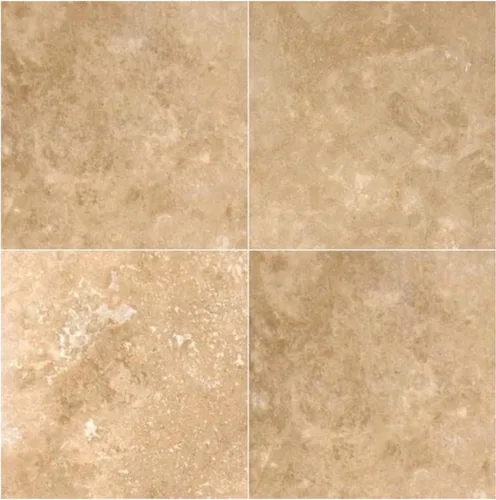 Tenedos Azulejo de travertino de nogal de 12 x 12 pulgadas, piedra natural para uso en suelos y paredes, caja de 10 piezas, cubre 10 pies cuadrados,