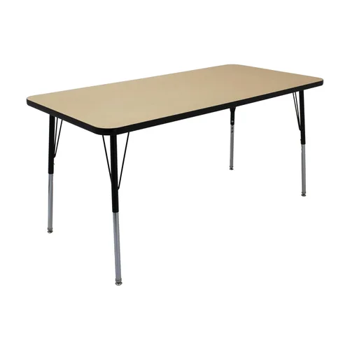 Vista 10 de FDP - Mesa rectangular de borrado en seco para actividades escolares y de oficina (24 x 36 pulgadas), patas estándar con deslizadores giratorios