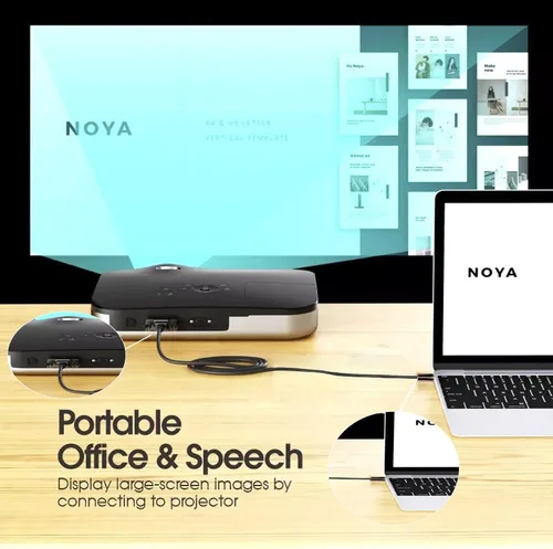 Vista 3 de Cable USB C a VGA de 3 pies, cable VGA a USB C para monitor, compatible con MacBook Pro/Air, iPad Pro, teléfono, laptop, proyector