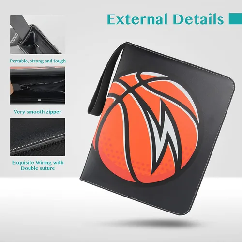 Vista 3 de Carpeta de 9 bolsillos TONESPAC 900 para tarjetas de baloncesto, fútbol, tarjetas deportivas, para tarjetas de intercambio, estuche