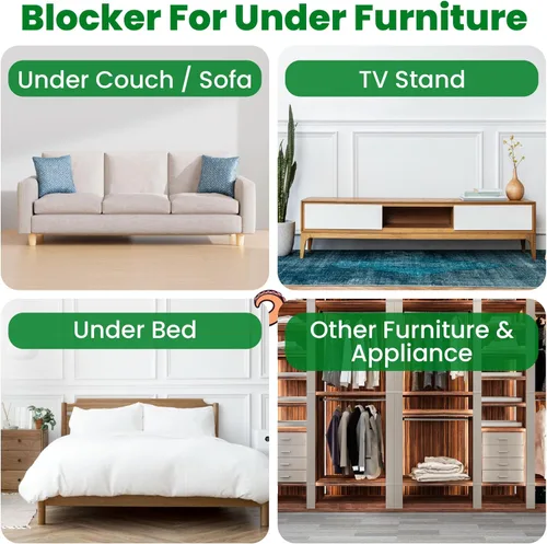 Vista 9 de ECOHomes Protectores debajo del sofá con bloqueador de juguetes - Barrera de correa elástica para debajo del sofá, cama y muebles para evitar que