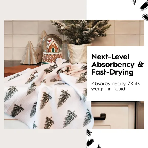 Vista 2 de GEOMETRY Toallas de cocina navideñas – Toallas de microfibra de secado rápido para secado de cocina – Toalla de secado rápido de primera calidad