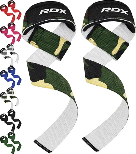 Vista 10 de RDX - Correas de elevación para levantamiento de pesas – Correa de muñeca de gimnasio resistente 100% algodón con acolchado de neopreno de 5 mm