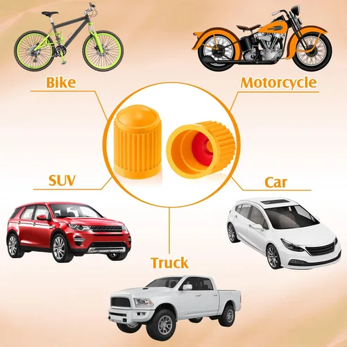 Vista 27 de Outus 20 piezas de tapas de vástago de válvula de neumático, tapas de neumático de plástico universales negras para bicicleta, bicicleta, autos