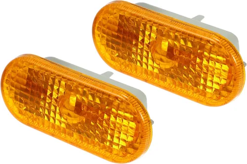 Vista 8 de Delantero Izquierdo Derecha Lateral Lateral Marcador Luces de Señal Cubierta de la Lente de la Lámpara Asamblea para VW Caddy 1996-2015 Blanco 1 Par