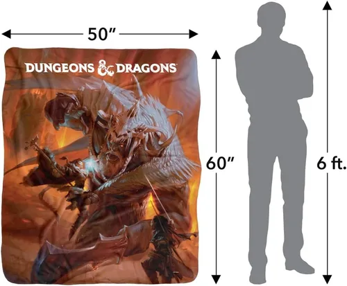Vista 5 de Dungeons and Dragons Player's Handbook Art Silky Touch Sherpa Back Super Soft Throw Blanket