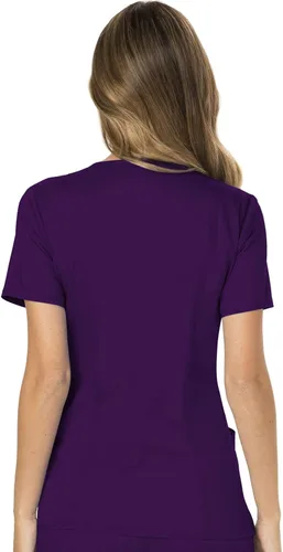 Vista 5 de Cherokee WW610 - Camiseta de ropa quirúrgica para mujer, estilo cruzado falso, para trabajar