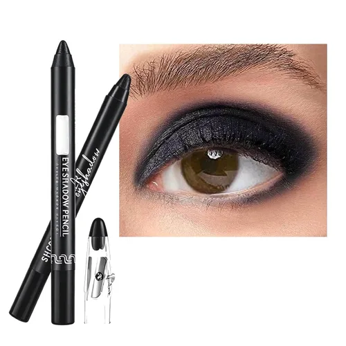 Sombra de ojos en barra negra, delineador de ojos iluminador, barra iluminadora de ojos, sombra de ojos cremosa brillante, sombra de ojos Negro #7