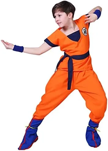 Vista 4 de HANERREAL Disfraz de anime para niños, conjunto completo de cosplay de Halloween