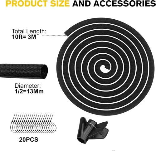 Vista 7 de Protectores de cables contra mascotas que no mastican, ultra duradero, protector de cable para mascotas, funda flexible para cables para TV