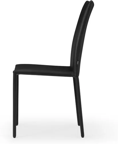 Vista 6 de ZURI Silla de comedor moderna Noah - Cuero sintético negro