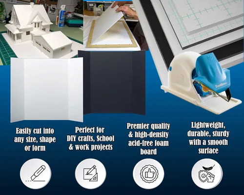 Vista 5 de WHOLESALE ARTS AND FRAMES Tablero de respaldo de núcleo de espuma de 3/16 pulgadas, color negro, 24 x 36 – 10 unidades. Tablero de póster