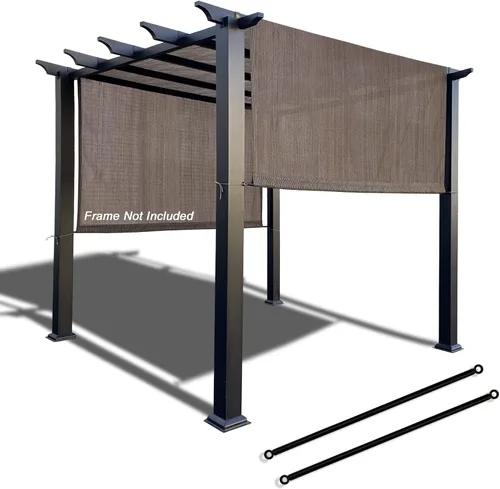 Vista 14 de Alion Home Toldo universal transpirable para pérgola – Toldo de repuesto para pérgola – Cubierta de sombra ajustable para exteriores con varillas