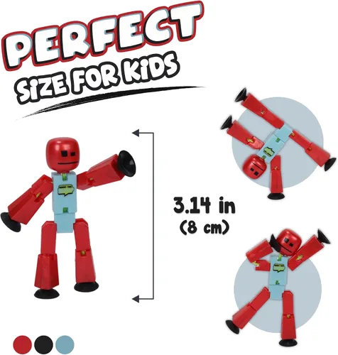 Vista 3 de Zing Stikbot Zanimation What the Bot Special Stikbot Figuras de acción y juego de animación, incluye 3 Stikbots, 1 trípode para teléfono móvil