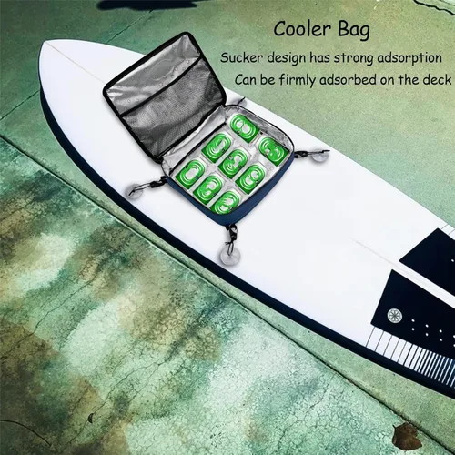 Vista 2 de Surf Sup - Bolsa enfriadora para tabla de remo, bolsillo superior de malla, impermeable, aislada, bolsa de almacenamiento portátil, con cremallera