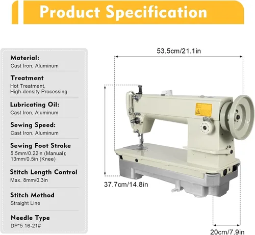 Vista 3 de Cabeza de máquina de coser de cuero industrial, máquina de coser automática resistente, máquina de coser de punto de bloqueo de material grueso
