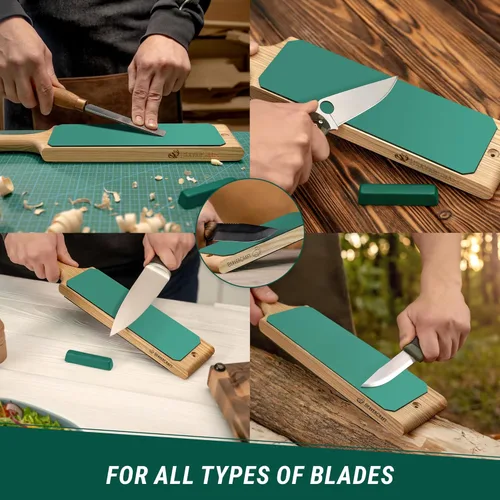 Vista 6 de BeaverCraft S14x Cuchara de Madera Tallando Herramientas LS1P1 Cuero Paddle Strop con Compuesto de Pulido