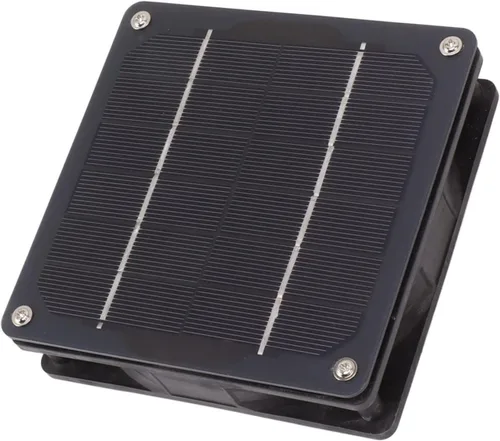 Vista 5 de Solar Powered Exhaust Fan, 5w Solar Panel Powered Fan, Energy Saving Monocrystalline Solar Panel Fan Mini Ventilator for Chicken, Ventilation Fans