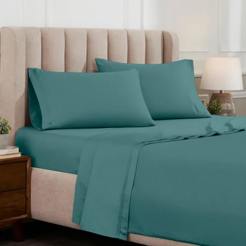 Vista 17 de Superior Egyptian Cotton 4 Piece Sheet Set, Luxury 1000 Thread Count, Modern Design, Sustainable Sheets, Ultra-Soft Basics, Solid, Deep Pocket