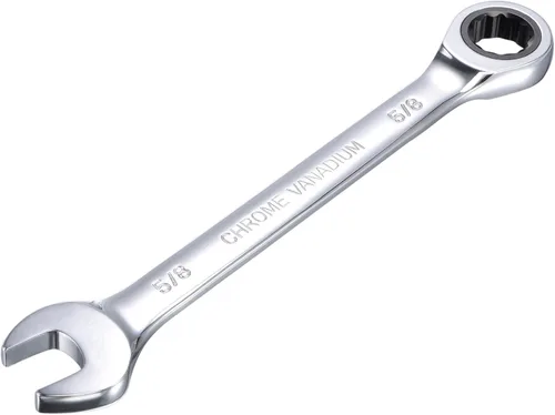 Vista 7 de uxcell Llave combinada de carraca de 1 pulgada SAE de 72 dientes y 12 puntos, llave de caja abierta de trinquete, herramientas Cr-V