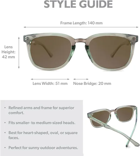 Vista 7 de Knockaround Paso Robles Polarized Square Sunglasses for Men & Women - Trendy Sunglasses - UV400 Protection