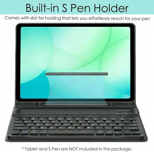 Vista 4 de Funda de teclado para Samsung Galaxy Tab A11 / Tab A9 de 8.7 pulgadas 2025/2023 con soporte para S Pen y teclado inalámbrico magnético desmontable