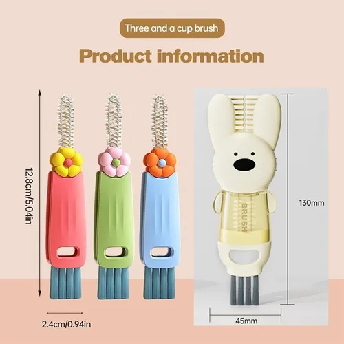 Vista 2 de Cepillo de limpieza de tapa de taza 3 en 1, cepillos de limpieza de cubierta de sellado 2025, cepillo de limpieza de grietas, cepillo limpiador
