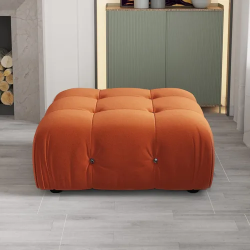 Vista 95 de Sofá modular moderno de terciopelo, sofá modular minimalista en forma de U de 6 plazas con 2 otomanas para sala de estar, oficina, apartamento