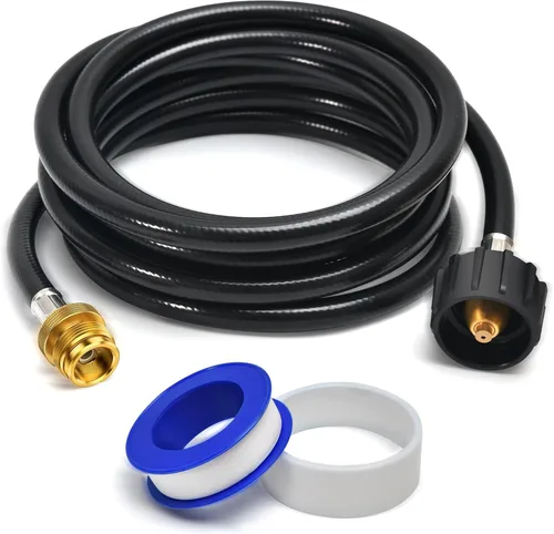 Vista 9 de ABYDA Manguera adaptadora de propano de 3 pies, manguera de tanque de propano de 1 libra a 20 libras con QCC1/tipo 1 para tanques de 5-40 libras