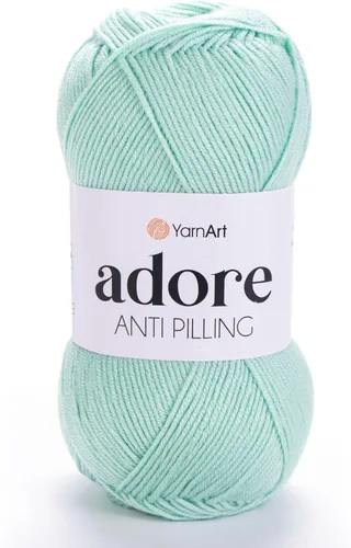 Vista 29 de 1 madeja YarnArt Adore, hilo antipilling, 100% acrílico antipilling, 100 g (3.5 oz), 280 m (306 yd), 3: Light-DK, Verde bebé - 358