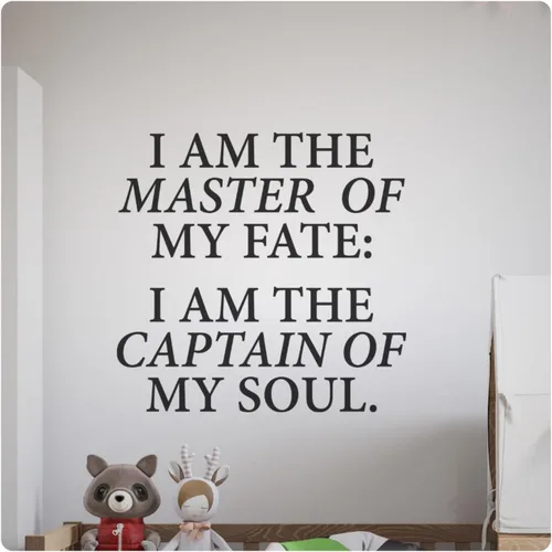 My Vinyl Story - I Am The Master of My Fate - Inspirational Motivational Wall Decal Sticker Quote Vinyl Art Decor for Home Office Classroom Positive