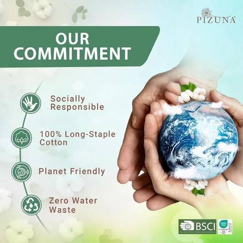 Vista 3 de Pizuna Sábanas de algodón tamaño matrimonial, 100% algodón de fibra larga percal con bolsillo profundo de 15 pulgadas