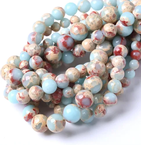 Vista 5 de 90 PIEZAS 4MM Cuentas de Piedra Sangrienta Africana Cuentas de Piedras Preciosas Naturales Redondas para Hacer Joyas DIY Piedra de Energía