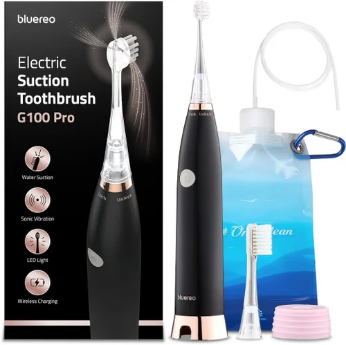 Vista 5 de Bluereo G100, cabezal de succión de repuesto para cepillo de dientes eléctrico (paquete de 4) (pequeño)