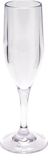 Vista 4 de G.E.T. SW-1401-1-SAN-CL - Vasos de champán de plástico irrompibles sin BPA, 6 onzas, transparente (juego de 12)