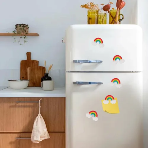 Vista 3 de DOITOOL 5 imanes de arco iris para nevera, arco iris, imanes de nevera, calcomanías magnéticas para refrigerador para nevera, casillero, pizarra