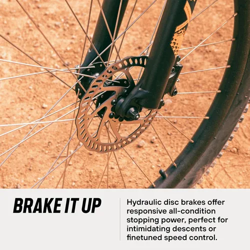 Vista 5 de Mongoose Switchback - Bicicleta de montaña para hombres y mujeres, transmisión de 8 a 10 velocidades con palanca de cambios de gatillo, ruedas