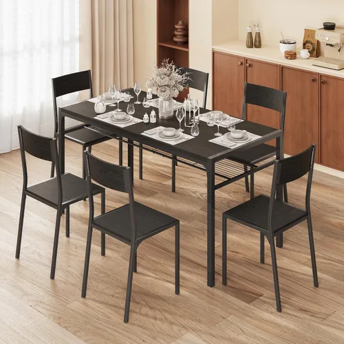 Vista 11 de Gizoon Juego de mesa de comedor para 2, mesa de cocina de 3 piezas con 2 sillas para espacios pequeños, apartamento, cocina, comedor, ahorro