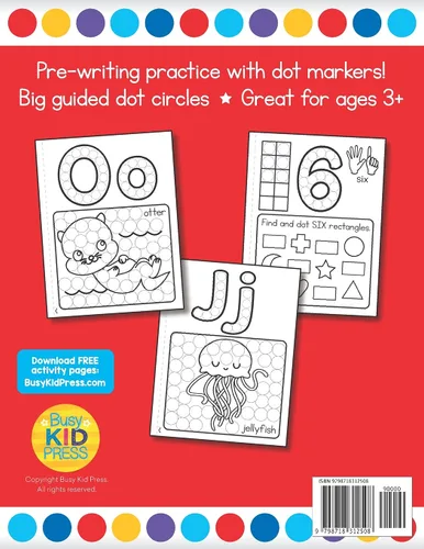 Vista 2 de Ready for Preschool Dot Markers Activity Book Pre-K Letters and Numbers Workbook For Kids Age 3-4