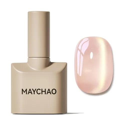 Vista 11 de MAYCHAO Esmalte de uñas en gel de ojo de gato con amatista dorada, 1 pieza de esmalte de gel de ojo de gato de terciopelo Mirage para remojar