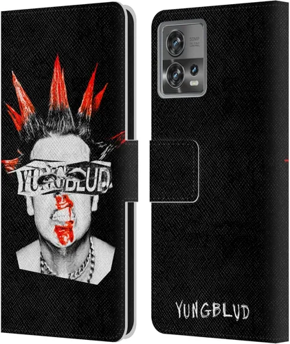 Head Case Designs Officially Licensed Yungblud Face Graphics Leather Book Wallet Case Cover Compatible with Motorola Moto Edge 30 Fusion