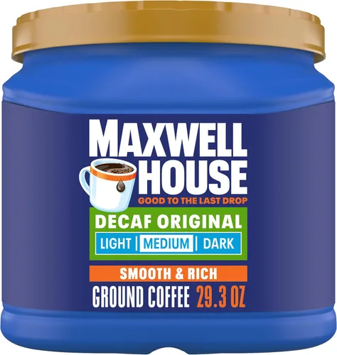 Maxwell House The Original Roast - Café molido descafeinado tostado medio (recipiente de 29.3 onzas)
