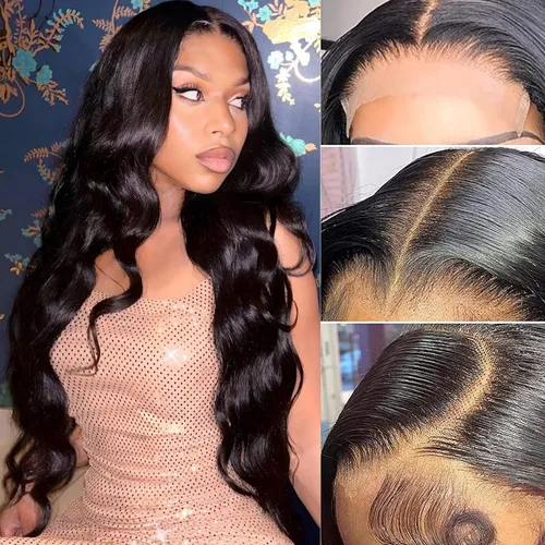 Vista 28 de Aaliweya - Pelucas de cierre de encaje HD de 5 x 5, cabello humano, onda corporal, 5x5, con encaje frontal, para mujeres, densidad de 180, cierre