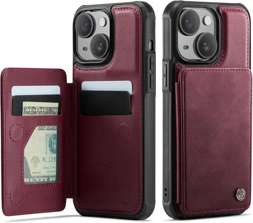Vista 47 de Vinich Funda tipo cartera para iPhone 11 con soporte para tarjetas, bloqueo RFID, ranuras de crédito, función atril, a prueba de golpes, para Negro